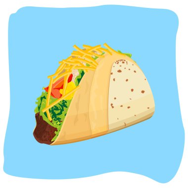 Taco tasarım öğesi. Vektör çizim