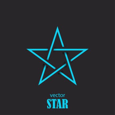 Yıldız düz soyut sembolü. Popülerlik kavramı