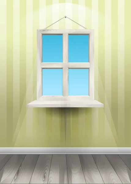 La fenêtre sur le mur. Illustration vectorielle — Image vectorielle