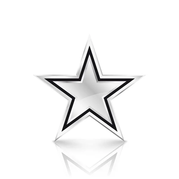 Beyaz arka plan üzerinde Gümüş Yıldız. Vektör çizim — Stok Vektör