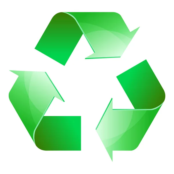 Recycler symbole de conservation icône verte isolé — Image vectorielle