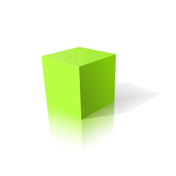 Green cube 3D Design element. Vector Illustration — Stock Vector