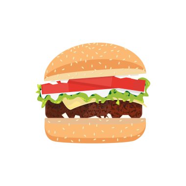 Hamburger tasarım öğesi. Vektör çizim