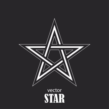 Yıldız düz soyut sembolü. Popülerlik kavramı
