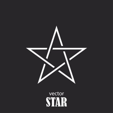 Yıldız düz soyut sembolü. Popülerlik kavramı