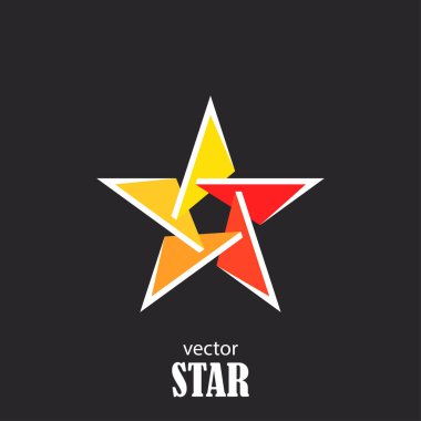 Yıldız düz 3d soyut sembolü. Popülerlik kavramı