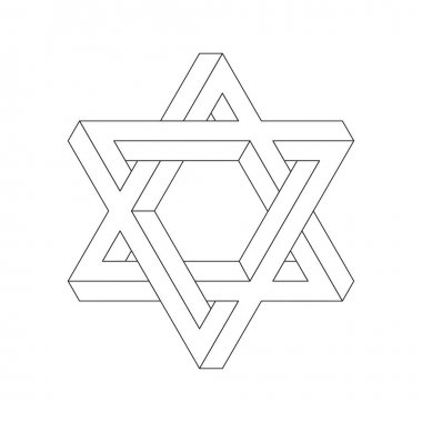 Davut yıldızı imkansız. Vektör Illustrstion