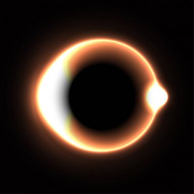 Kara delik. Güneş tutulması. Işık. Vektör çizim