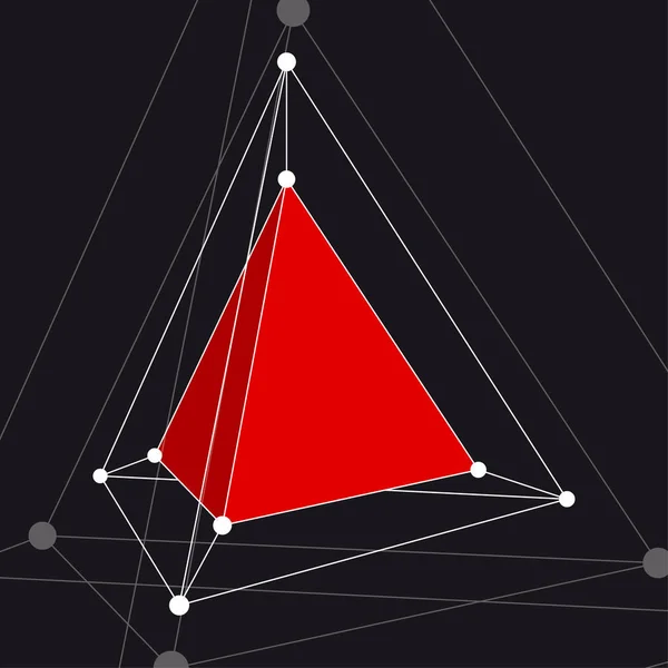 Objeto 3D hipertetraedro. Ilustração vetorial — Vetor de Stock