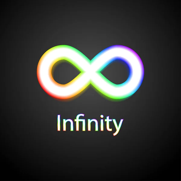 Logo de símbolo de arco iris infinito. Ilustración vectorial — Vector de stock