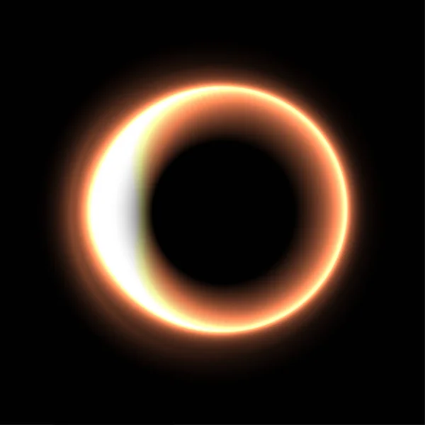 Un buco nero. Eclissi solare. Luce. Illustrazione vettoriale — Vettoriale Stock