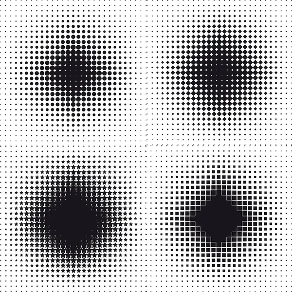 Halftone effect ingesteld. Abstracte achtergrond. Vectorillustratie — Stockvector