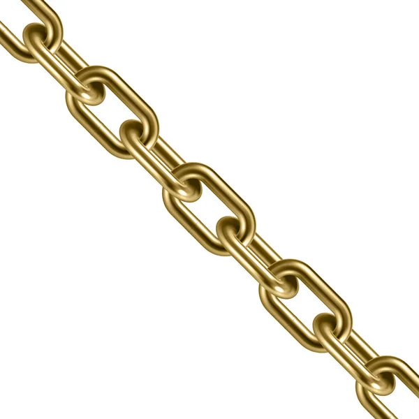 Metal golden chain 3D. Vector illustration. — Stock Vector