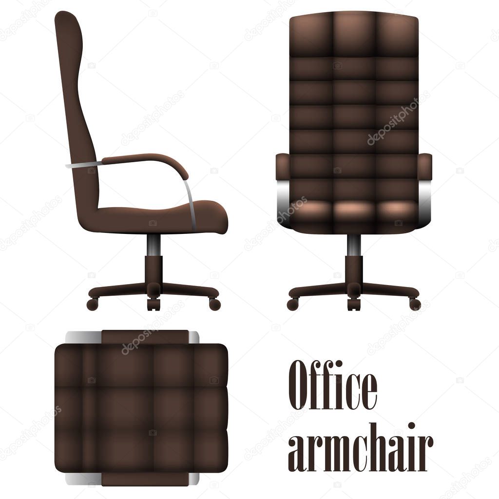 Deluxe office armchair isolated on white background