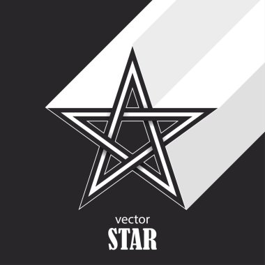 Yıldız düz soyut sembolü. Popülerlik kavramı