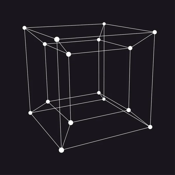 Objet Hypercube 3D. Illustration vectorielle — Image vectorielle