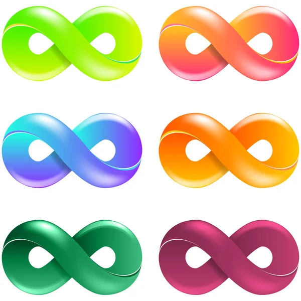 Infinito Símbolo Logo set. Ilustração vetorial —  Vetores de Stock