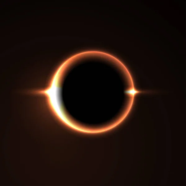 Un buco nero. Eclissi solare. Luce. Illustrazione vettoriale — Vettoriale Stock