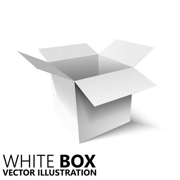 Beyaz açık kutu 3d / vektör çizim, tasarım öğesi — Stok Vektör