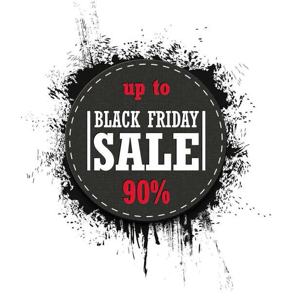 Black Friday koop tot 90% geïsoleerd op een witte achtergrond. — Stockvector