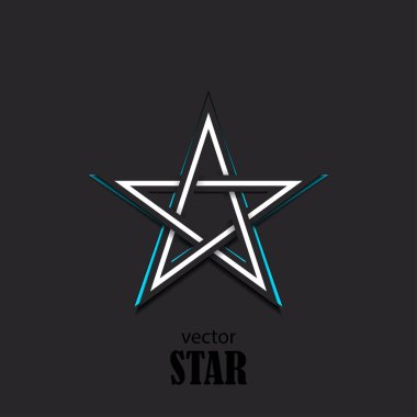 3D soyut sembolü yıldız. Popülerlik kavramı. Vektör çizim
