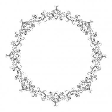 çiçek süsleme çerçeve çelenk