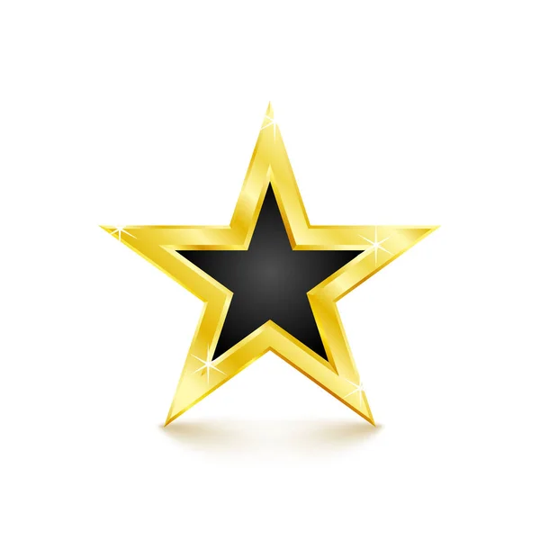 Estrella dorada sobre fondo blanco. Ilustración vectorial — Vector de stock