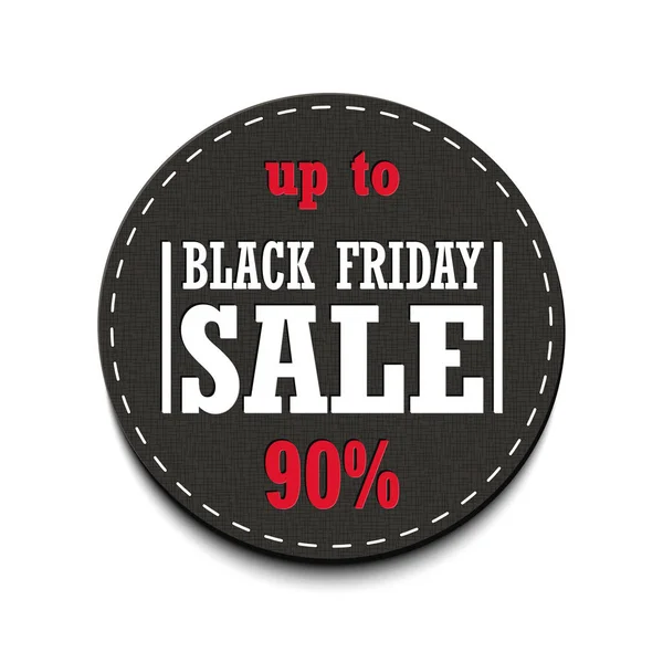 Black Friday koop tot 90% label geïsoleerd op een witte achtergrond. — Stockvector