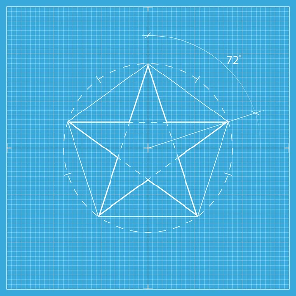 Dibujo estrella pentaedro — Vector de stock