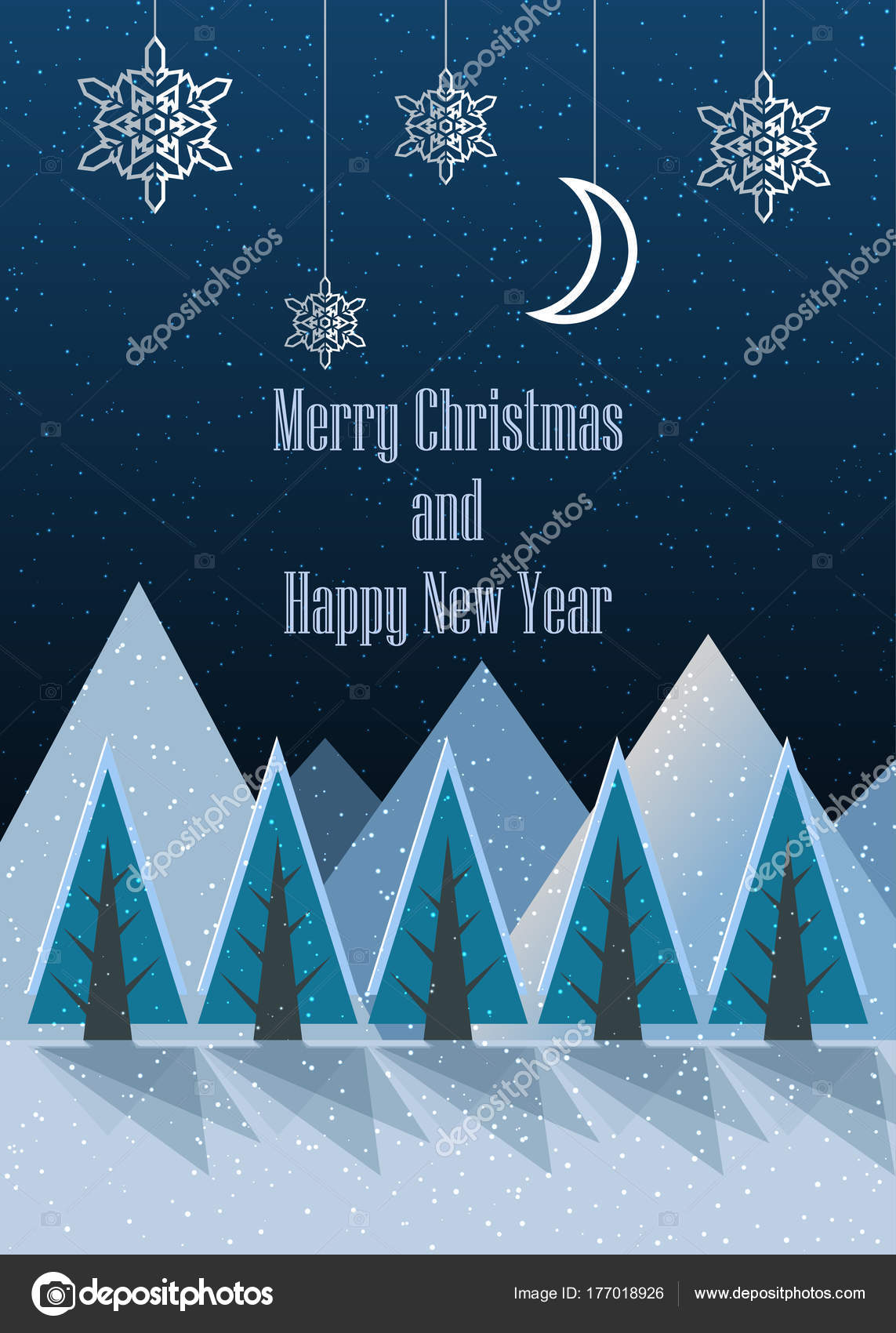 Merry christmas tree free download wallpaper Merry Christmas and Happy New Year postcard. Winter. Vector — Free