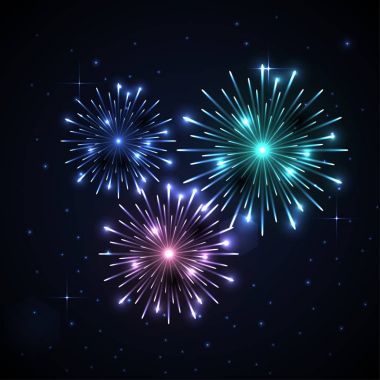 Havai fişek illüstrasyon. Mutlu yeni yıl 2018 kavramı. Noel