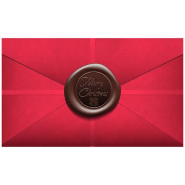 Neşeli Noel zarf mum mühür ile. Mühür mumu