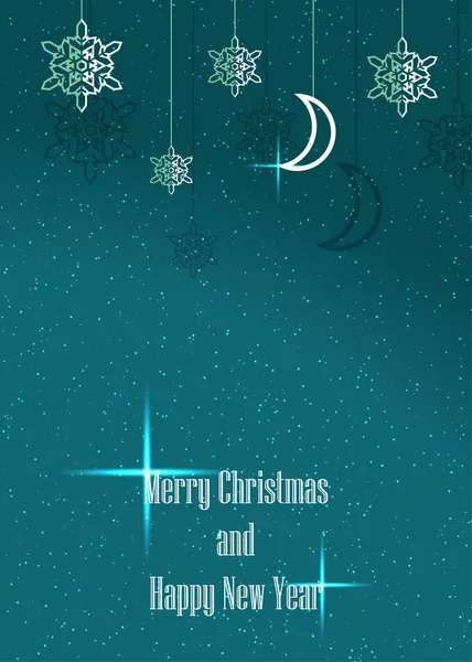 Frohe Weihnachten und ein gutes neues Jahr Postkarte. Vektorillustration — Stockvektor