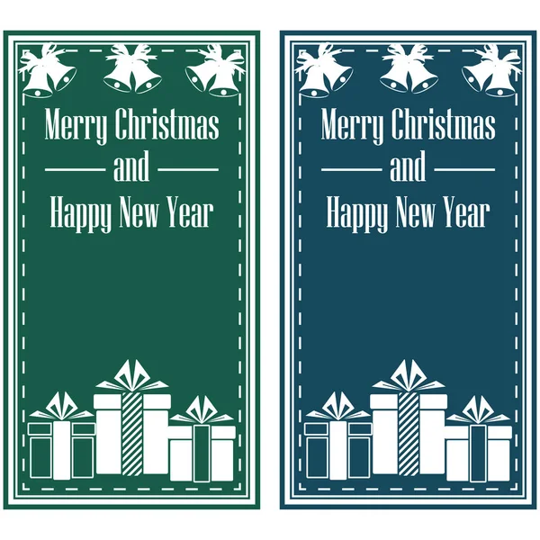 Merry Christmas and Happy New Year postcard. Vector Illustration — Stock Vector