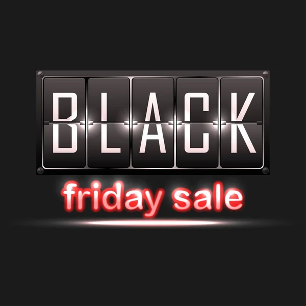 Black Friday Sale! Verkoop banner met rode neon tekst — Stockvector