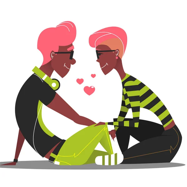 Couple in Love. Romantic Characters for the Feast of Saint Valen — Stockvector