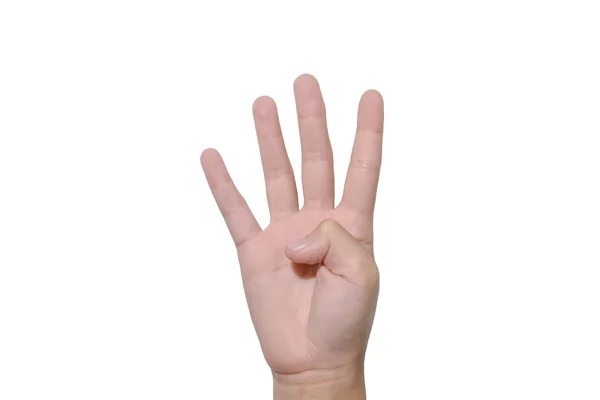 Chłopiec cztery palce się pod ręką — Zdjęcie stockowe