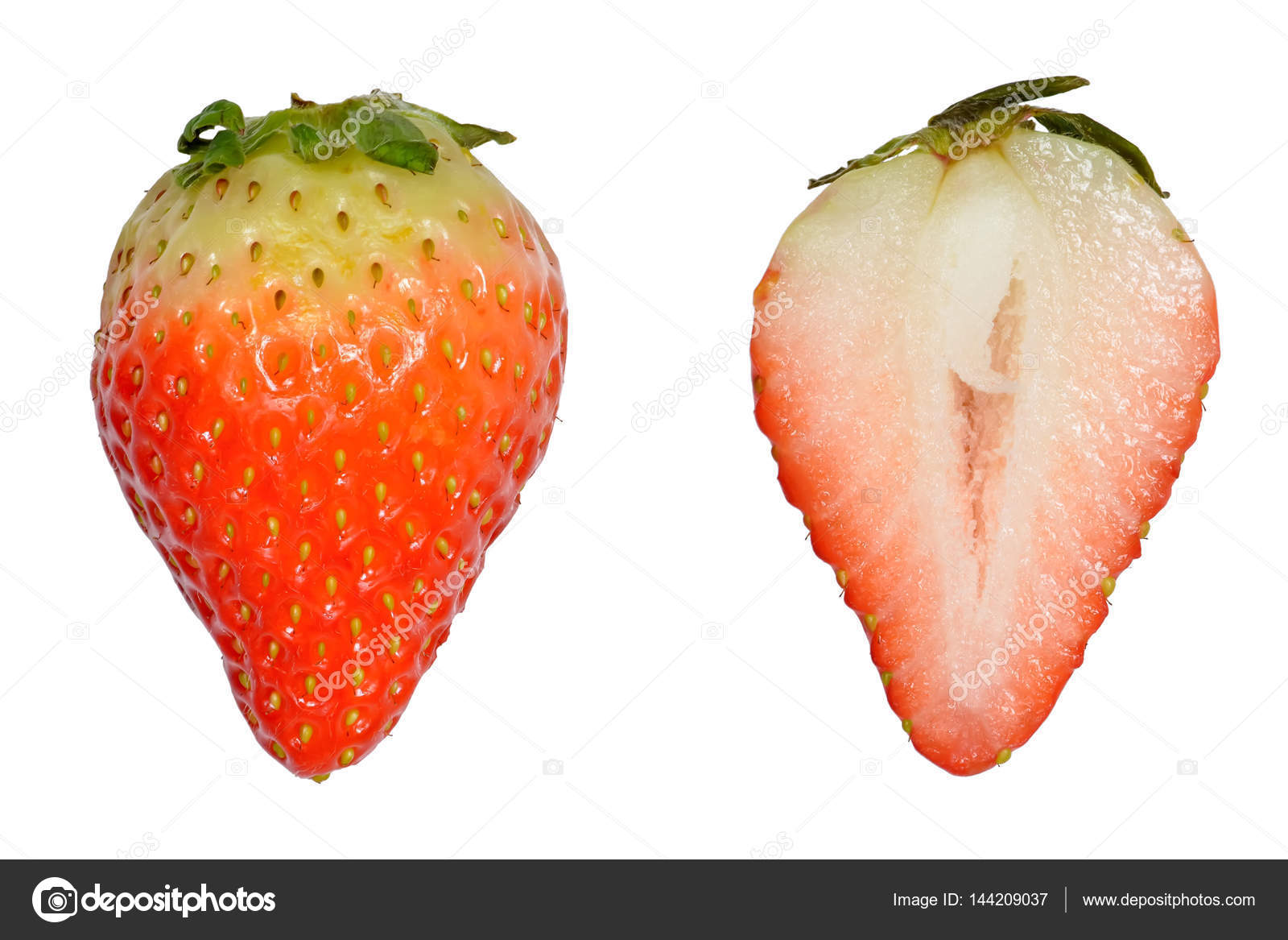 Strawberry cut in half — Stock Photo © DSom 144209037