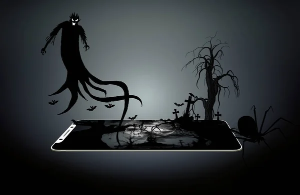 Halloween geceler arka plan smartphone cep telefonu ile