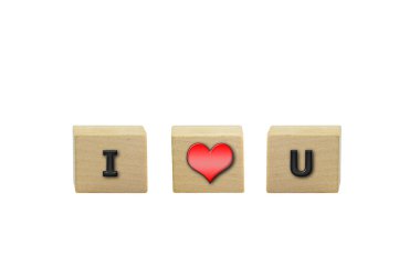 I Love You ahşap kutu üzerinde