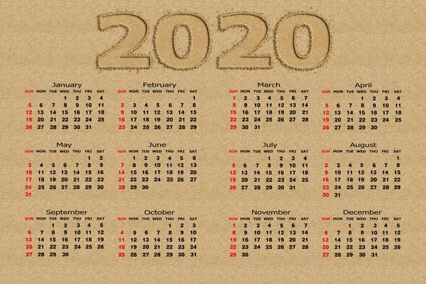 カレンダー2020年 — ストック写真