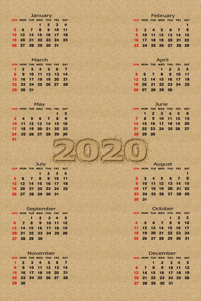 달력 2020 년 — 스톡 사진