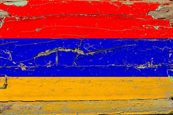 3d Vlag van Armenië op hout — Stockfoto