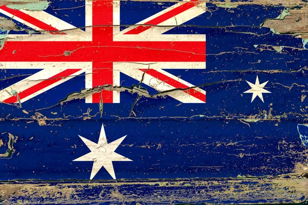 Bandera 3D de Australia sobre madera —  Fotos de Stock