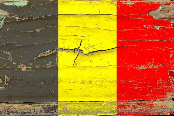 3d Vlag van België op hout — Stockfoto