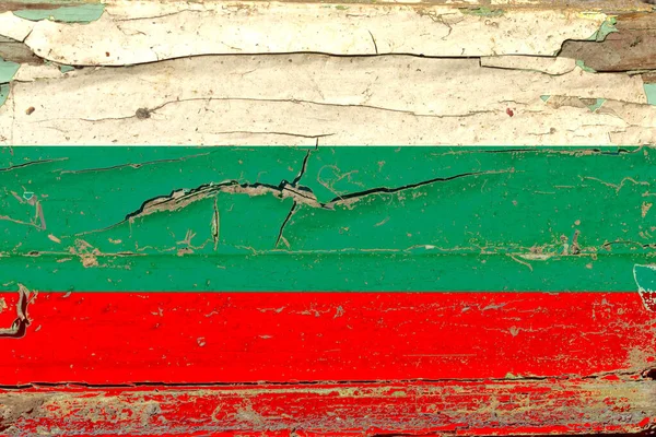 3D Flag of Bulgaria on wood — Stock Photo, Image