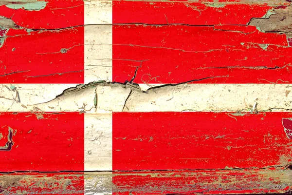 3d Flag of Denmark on wood — стокове фото