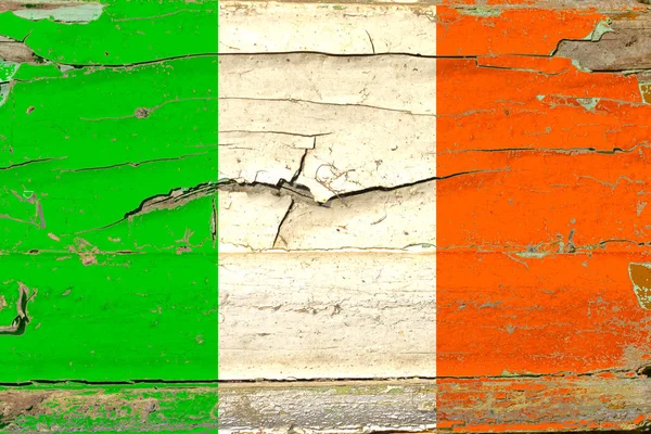 Drapeau 3D de l'Irlande sur bois — Photo