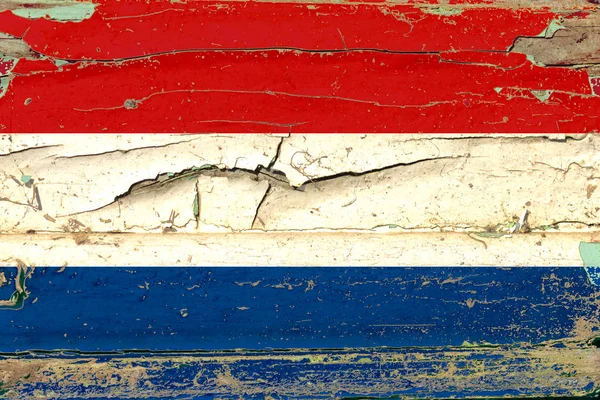 3D Flag of Netherland on wood — Stock Photo, Image