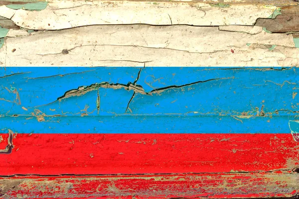 木材上のロシアの3Dフラグ — ストック写真